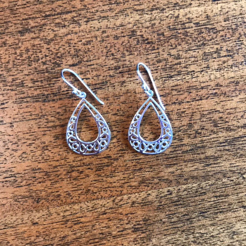 Silver drop earrings